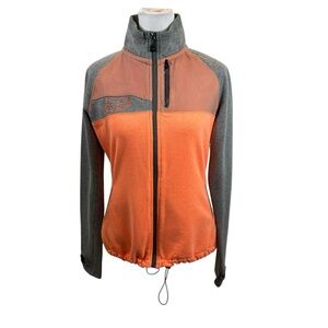 Ladies Fox Racing Grey and Orange Fleece Full Zip Jacket‎ Size Small